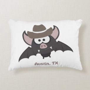 Austin Texas Niedlich Cartoon Cowboy Bat Dekokissen