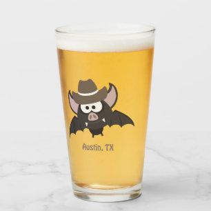 Austin Texas Niedlich Cartoon Cowboy Bat Glas