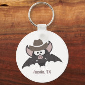 Austin Texas Niedlich Cartoon Cowboy Bat Schlüsselanhänger (Vorderseite)