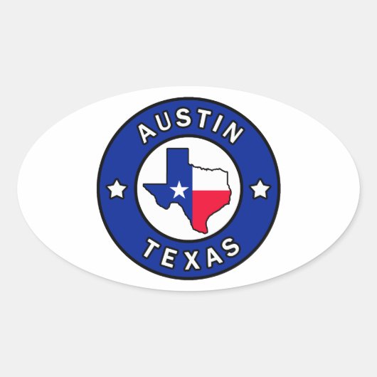 Austin Texas Ovaler Aufkleber (Vorderseite)