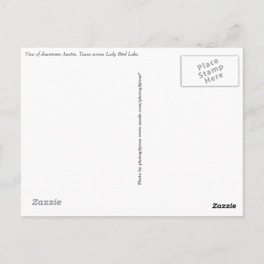 Austin Texas Postcard Postkarte (Rückseite)