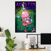 Austin Texas Poster (Heimbüro)
