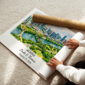 Austin Texas Poster, Aquarell, Maßgeschneidert Poster