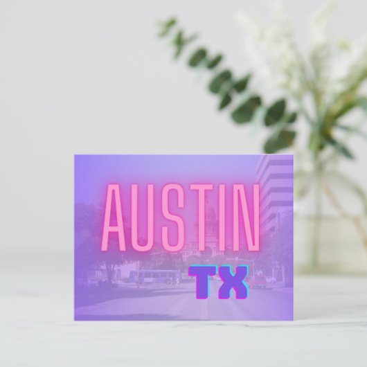 AUSTIN TEXAS POSTKARTE (Stehend Vorderseite)