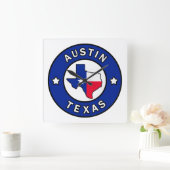 Austin Texas Quadratische Wanduhr (Zuhause)
