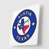 Austin Texas Quadratische Wanduhr (Winkel)