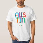 Austin Texas Rainbow Pop Art T-Shirt (Vorderseite)