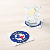 Austin Texas Rechteckiger Pappuntersetzer (Vor Ort)