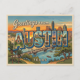 Austin Texas Reise Postkarte