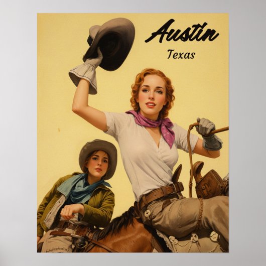 Austin, Texas Reiseplakat Poster (Vorne)