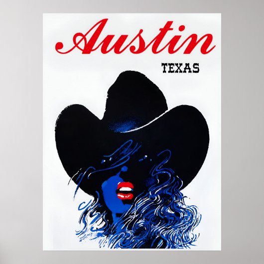 Austin, Texas Reiseplakat Poster (Vorne)