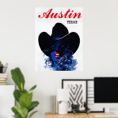 Austin, Texas Reiseplakat Poster (Heimbüro)
