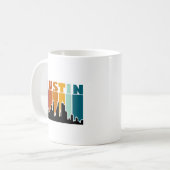 Austin Texas Retro Sunset Cityscape Kaffeetasse (Vorderseite Links)