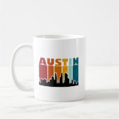 Austin Texas Retro Sunset Cityscape Kaffeetasse (Links)