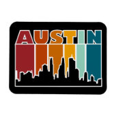 Austin Texas Retro Sunset Cityscape Magnet (Horizontal)