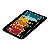 Austin Texas Retro Sunset Cityscape Magnet (Linke Seite)