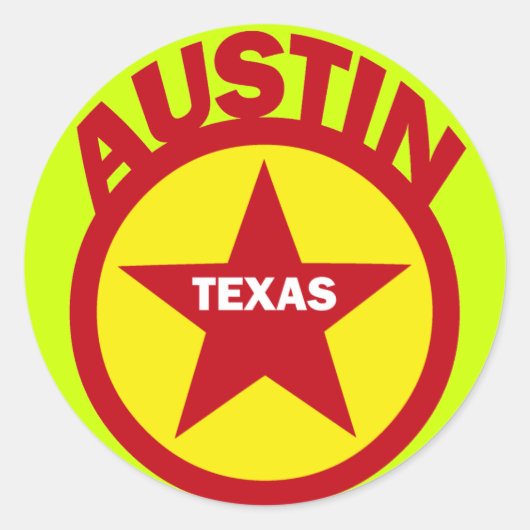 AUSTIN, TEXAS RUNDER AUFKLEBER (Vorderseite)