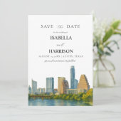 AUSTIN Texas Save the Date Template (Stehend Vorderseite)