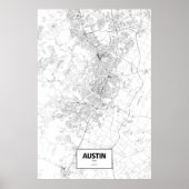 Austin, Texas (schwarz auf weiß) Poster (Vorne)