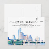 Austin Texas Skyline Ankündigung Postkarte (Vorne/Hinten)