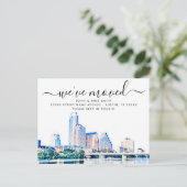 Austin Texas Skyline Ankündigung Postkarte (Stehend Vorderseite)