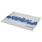 Austin Texas Skyline Blue Schneidebrett (Ecke)
