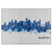 Austin Texas Skyline Blue Schneidebrett (Vorderseite)