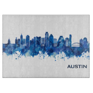 Austin Texas Skyline Blue Schneidebrett