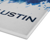 Austin Texas Skyline Blue Schneidebrett (Ecke)