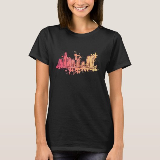 Austin Texas Skyline City Design T-Shirt (Vorderseite)