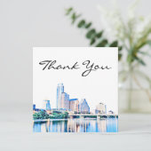 Austin Texas Skyline Danke Karte (Stehend Vorderseite)