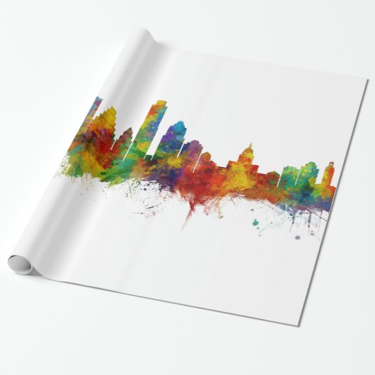 Austin Texas Skyline Geschenkpapier (Ungerollt)
