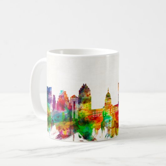 Austin Texas Skyline Kaffeetasse (Vorderseite Links)