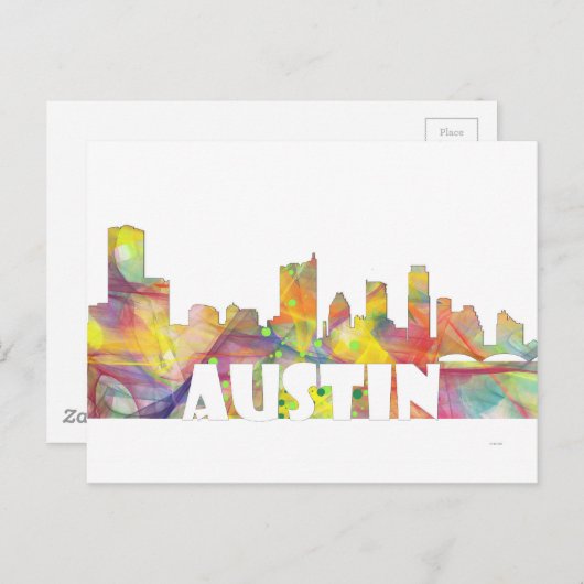 AUSTIN TEXAS SKYLINE MCLR2 POSTKARTE (Vorne/Hinten)