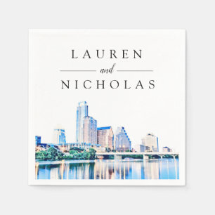 Austin Texas Skyline Personalisiert Wedding Napkin Serviette