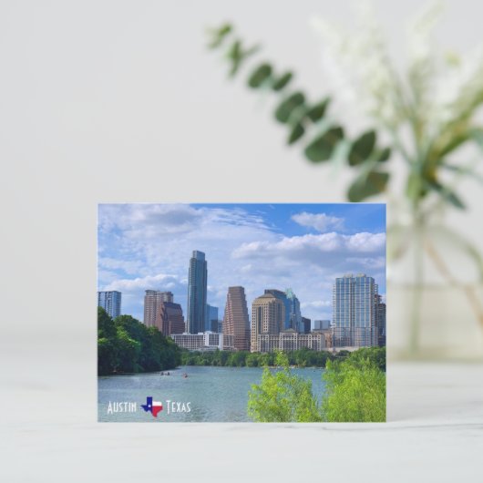 Austin Texas Skyline Postkarte (Stehend Vorderseite)