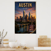 Austin Texas Skyline Reise Poster (Küche)