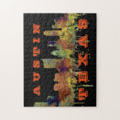 Austin, Texas-Skyline - Safari-Büffelleder Puzzle (Vertikal)