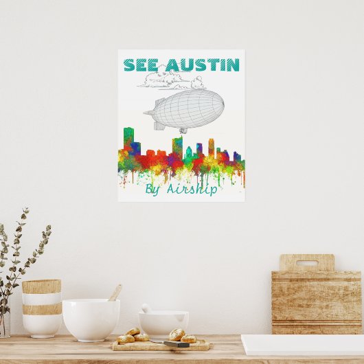 Austin Texas Skyline-SG Poster (Küche)