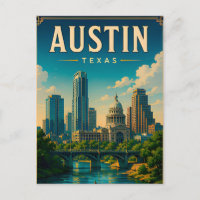 Austin Texas Skyline und Flussufer
