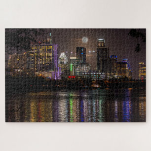 Austin, Texas Skyline Vollmond Puzzle