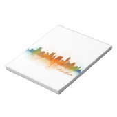 Austin Texas skyline Watercolor v3 Notizblock (Rotiert)