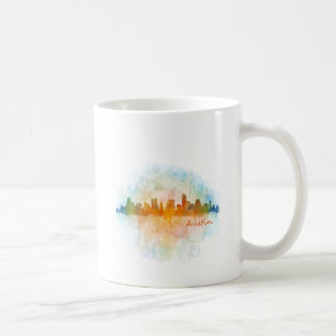 Austin Texas skyline watercolor v4 Kaffeetasse