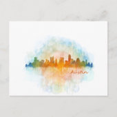 Austin Texas skyline watercolor v4 Postkarte (Vorderseite)