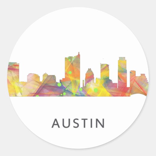AUSTIN TEXAS SKYLINE WB1 - RUNDER AUFKLEBER (Vorderseite)