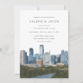 Austin Texas Skyline Wedding Einladung (Vorderseite)