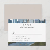 Austin Texas Skyline Wedding RSVP Karte (Vorne/Hinten)