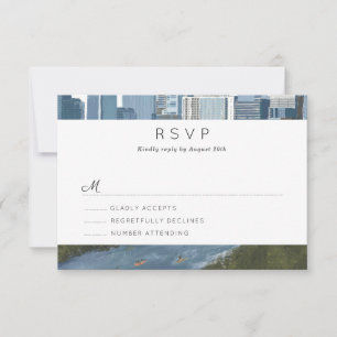 Austin Texas Skyline Wedding RSVP Karte
