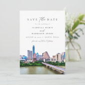 AUSTIN TEXAS Skyline Wedding Save the Date (Stehend Vorderseite)