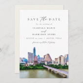 AUSTIN TEXAS Skyline Wedding Save the Date (Vorne/Hinten)